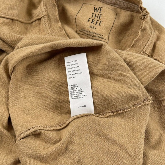We The Free People Brow Brown The Perfect Cropped Raw Hem Tee Womens Sz XS - Picture 8 of 10